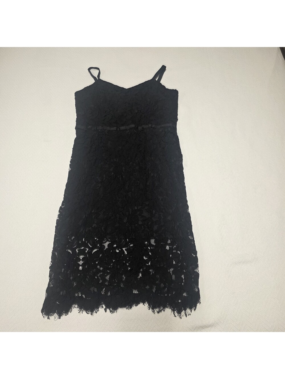 Black Floral Lace Cocktail Dress Womens M Simply Styled Sears Sheer Scalloped